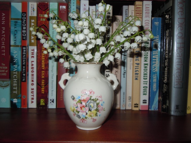 I came back from lunch and cut some lilies of the valley for the house.